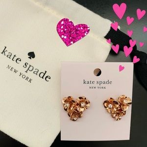 ♠️ Kate Spade Rose Gold Floral Heart Earrings💕